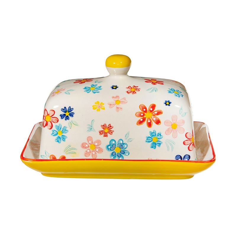 Folk Floral Butter Dish