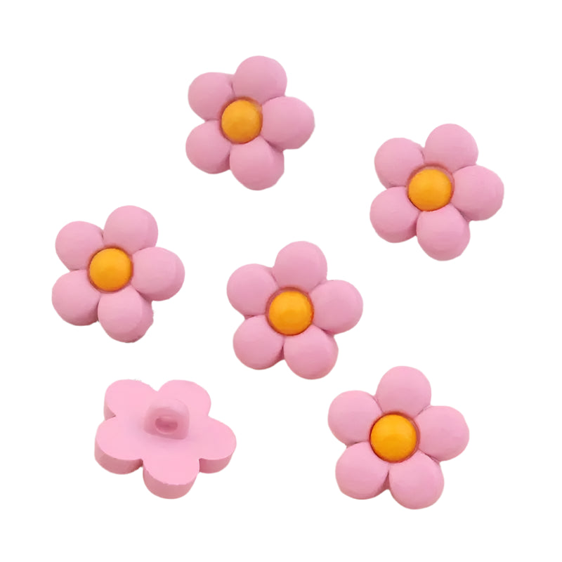 Pink Flower Buttons