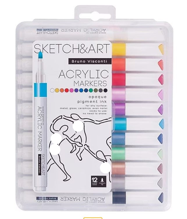 Sketch & Art - 12 pcs Acrylic Markers