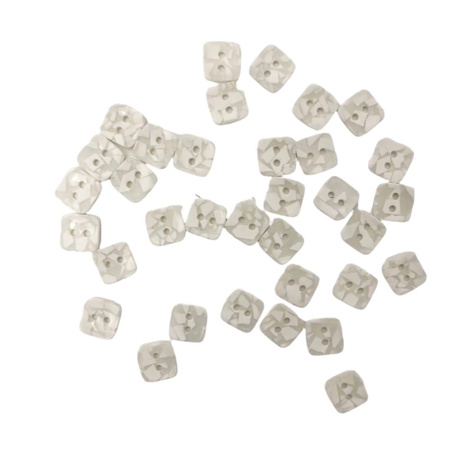 Pearl White Square Button