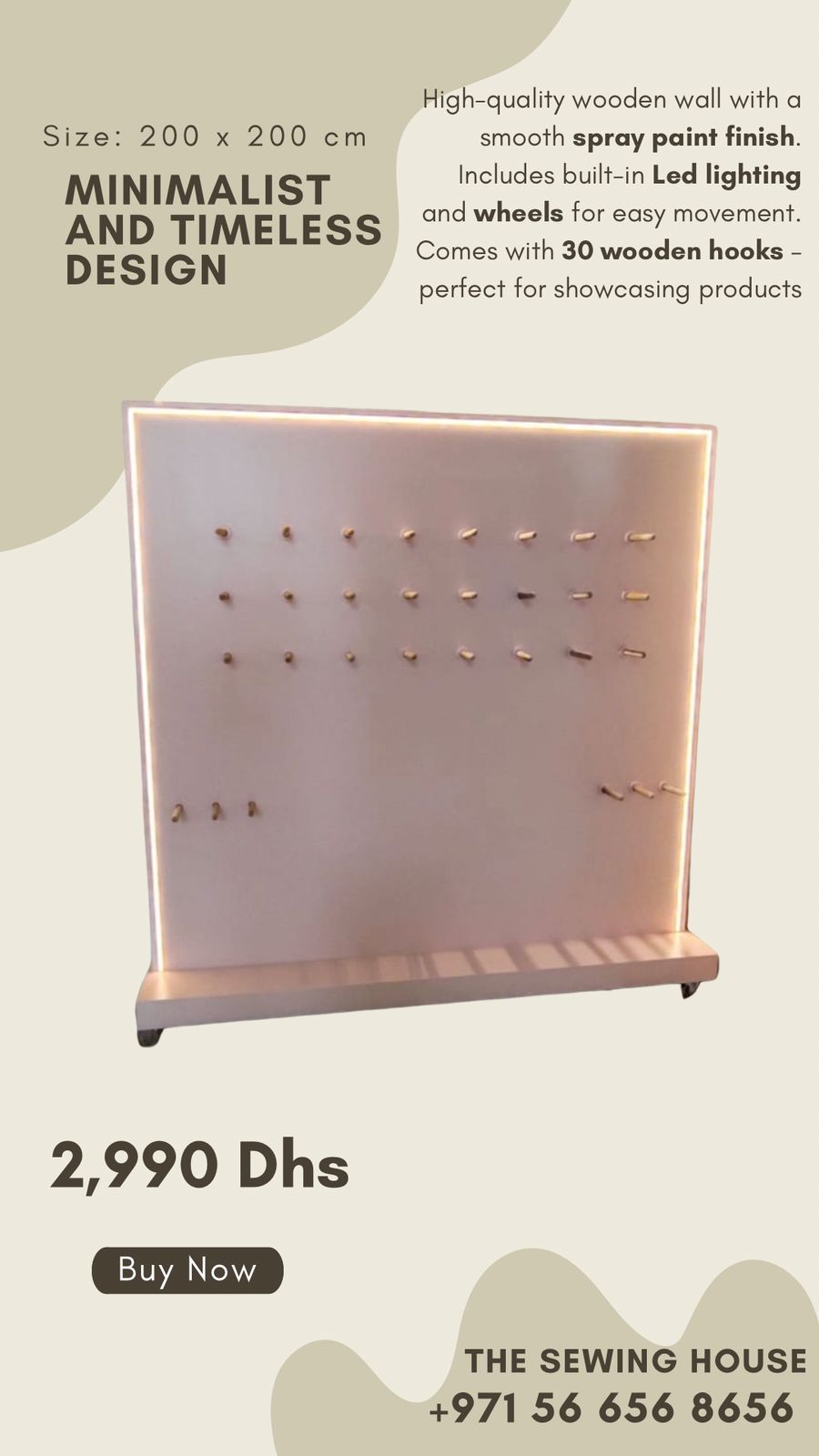 Wooden Wall with Wheels