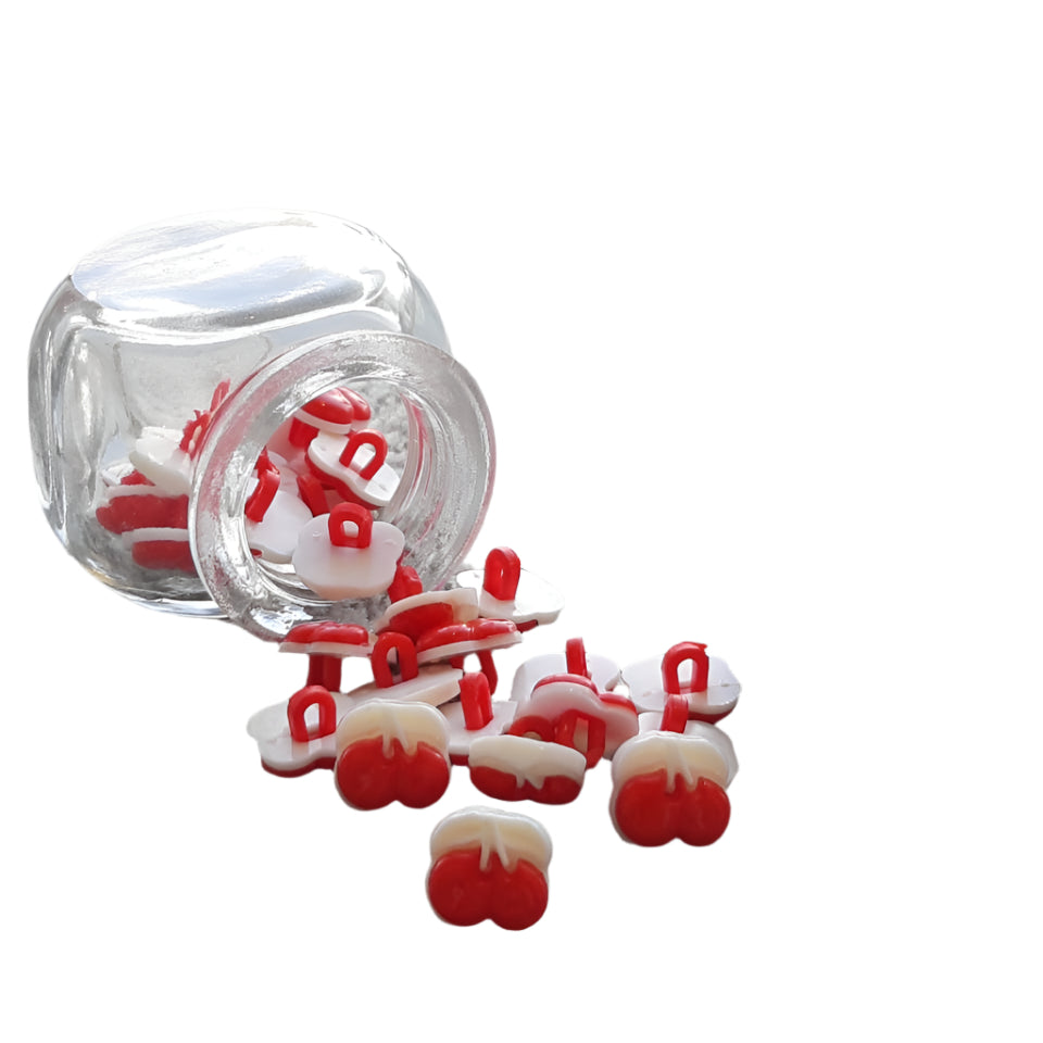 Shank Button - Cherry Red