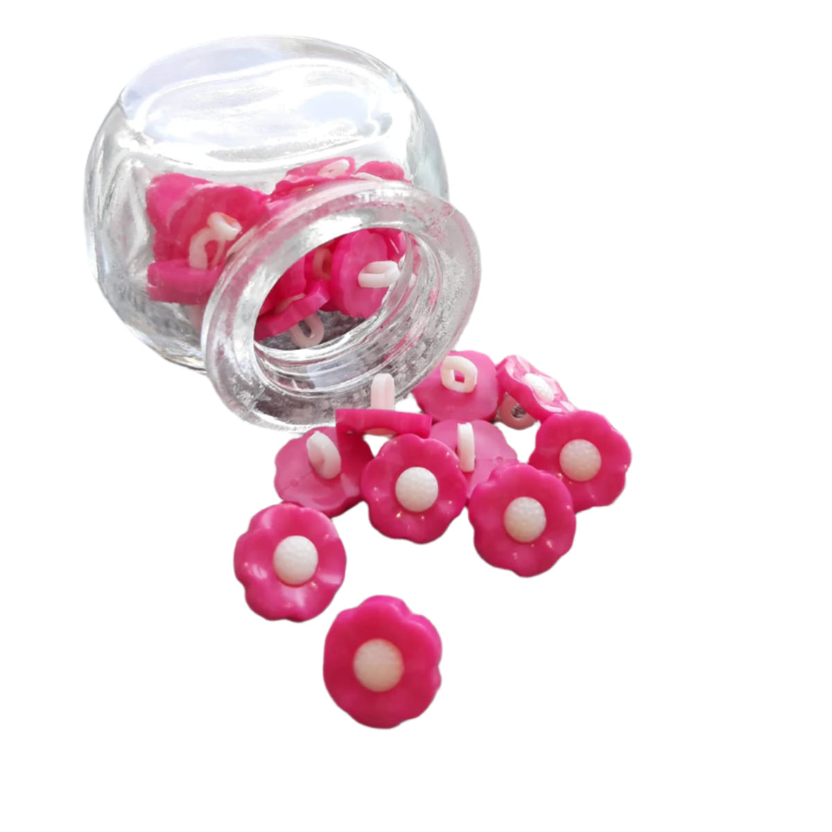Shank Button - Flower Hot Pink