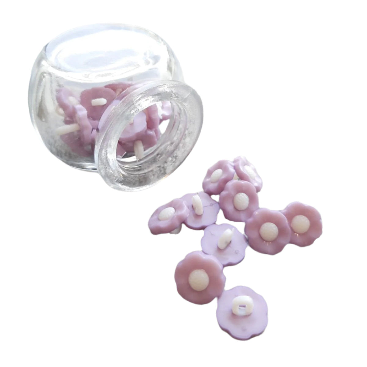 Shank Button - Flower Purple