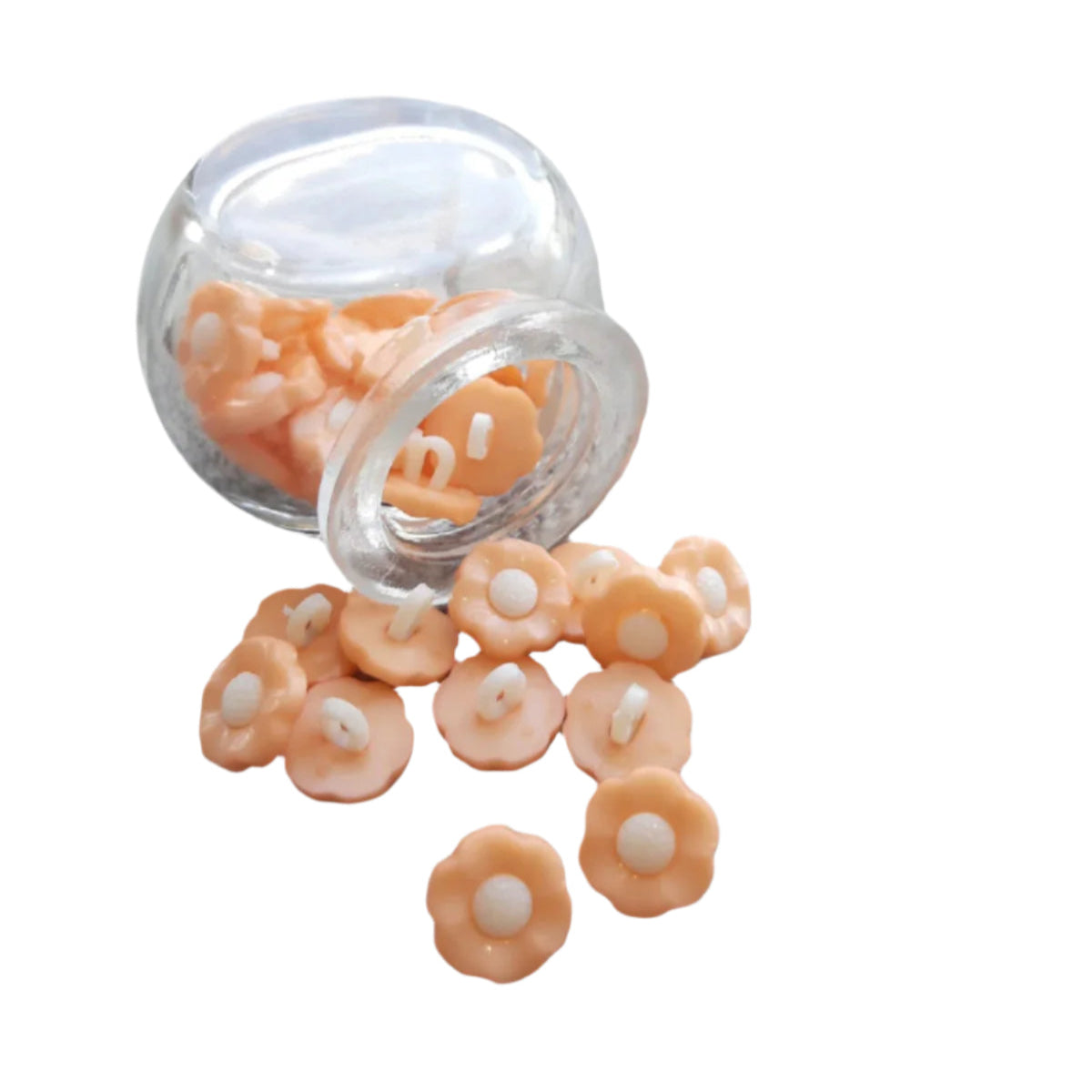 Shank Button - Flower Orange