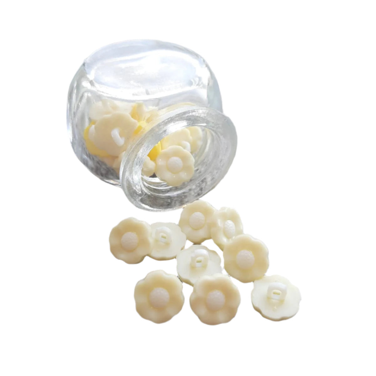 Shank Button - Flower yellow