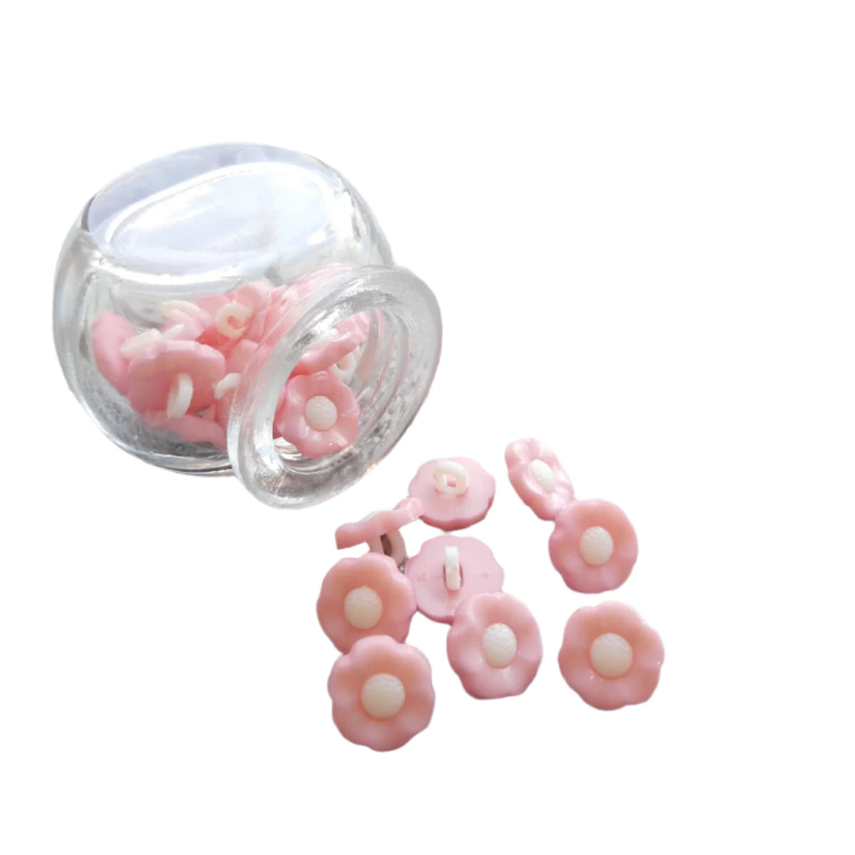 Shank Button - Flower Pink