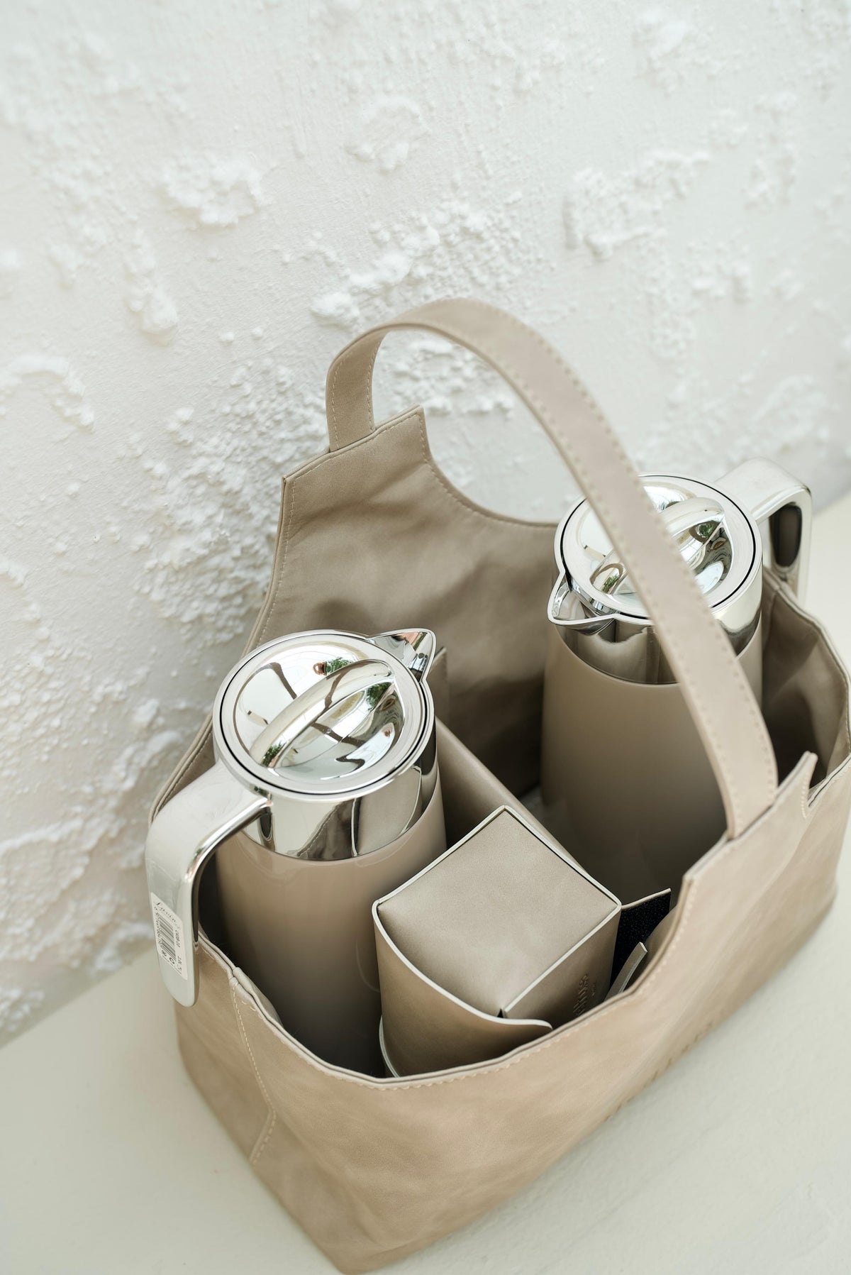 Large Leather Dallah Totebag - 2 Dallah Set