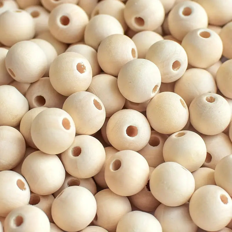 Natural Unfinished Round Wooden Beads