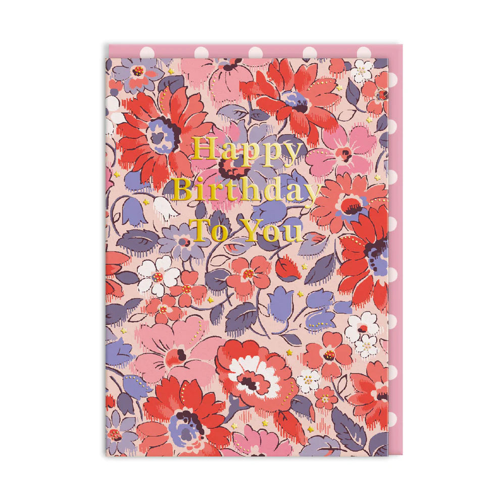 Archive Ditsy - Happy Birthday Card