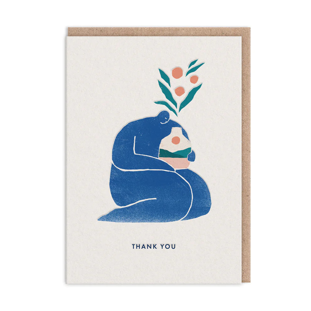Figure and Flowers - Thank You Card