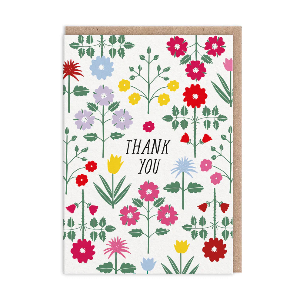 Floral Pattern - Thank You Card