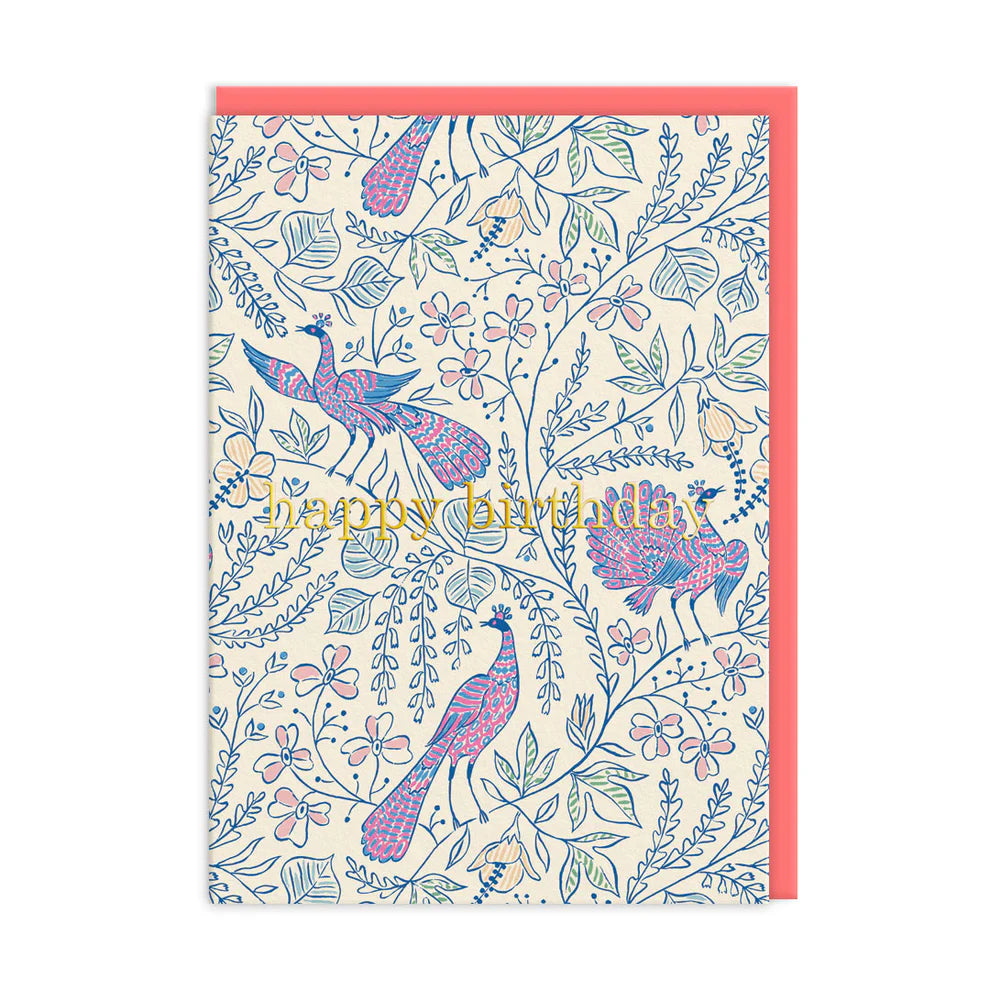Peacocks Happy - Birthday Card