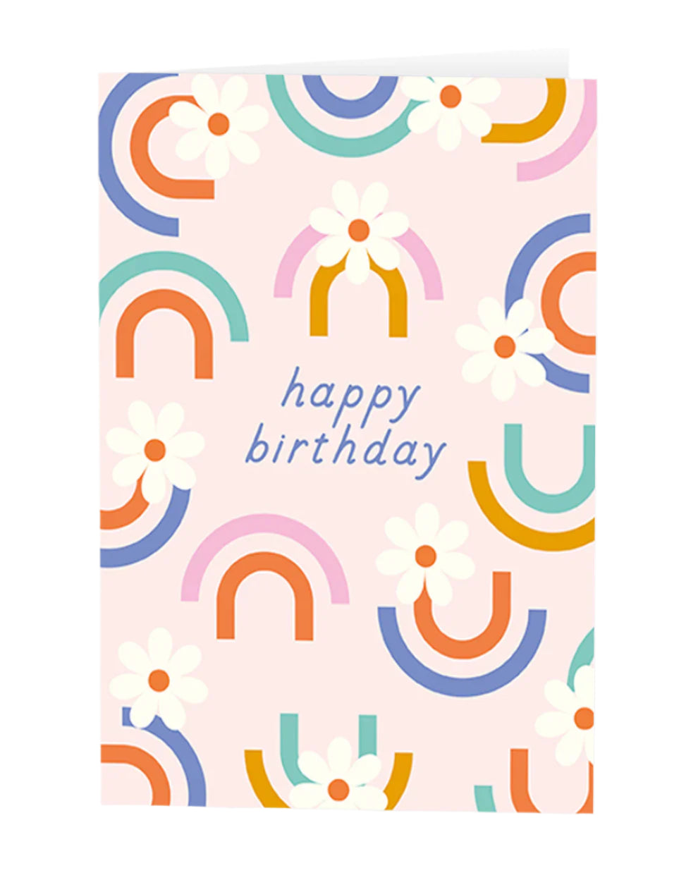 Personalised Floral Rainbow - Happy Birthday Greeting Card