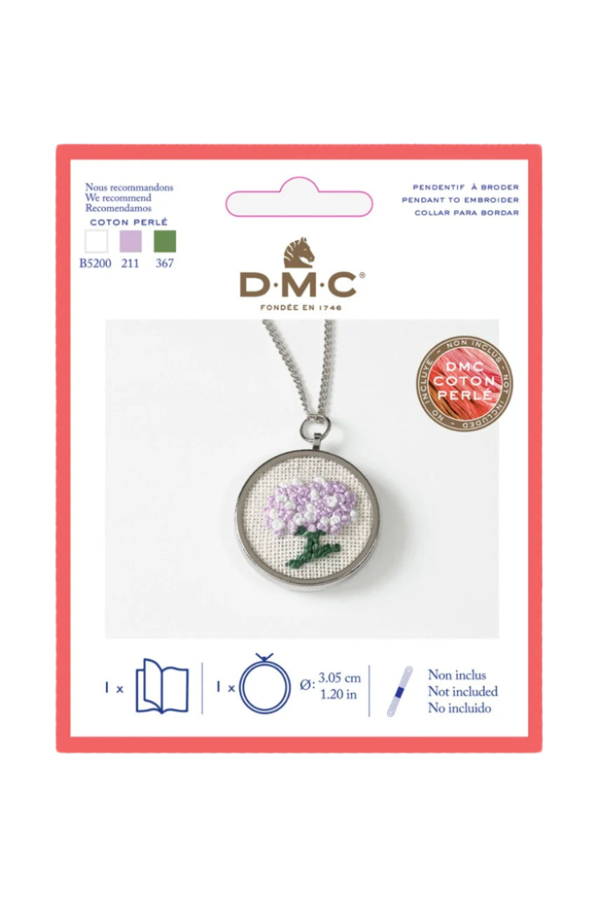 Embroidery round necklace