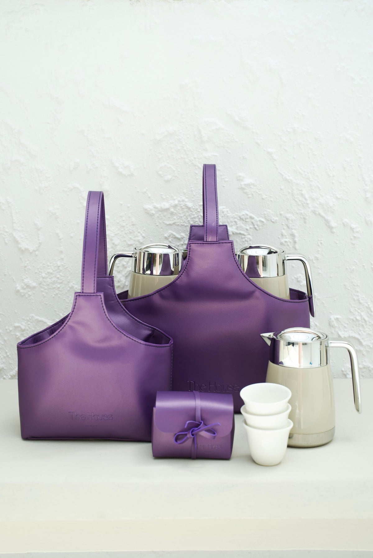 Large Leather Dallah Totebag - 2 Dallah Set