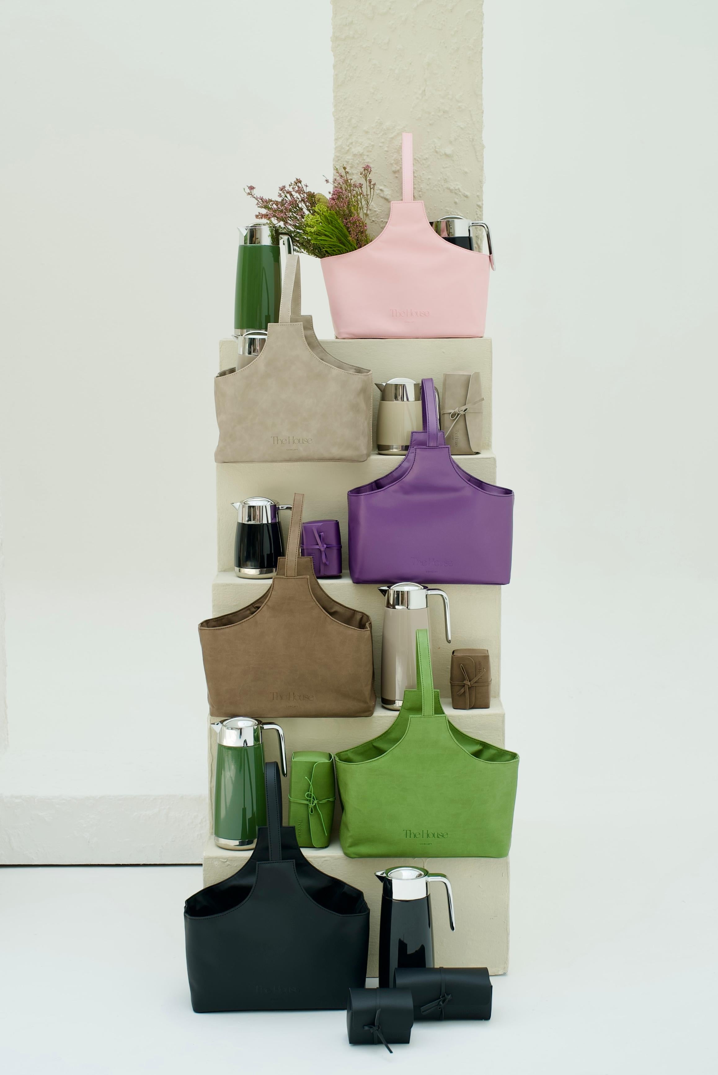 Large Leather Dallah Totebag - 2 dallah Set