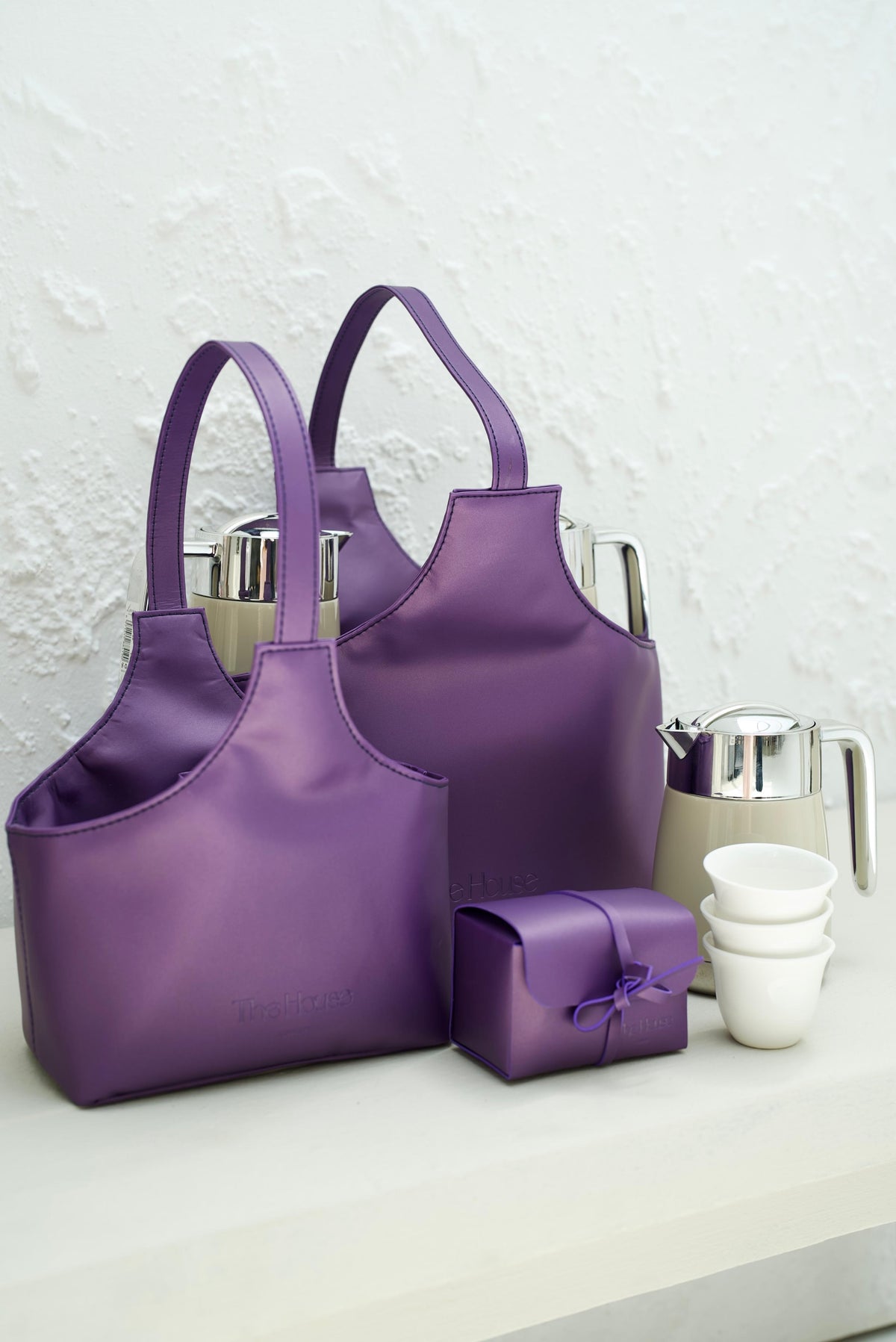 Large Leather Dallah Totebag - 2 Dallah Set