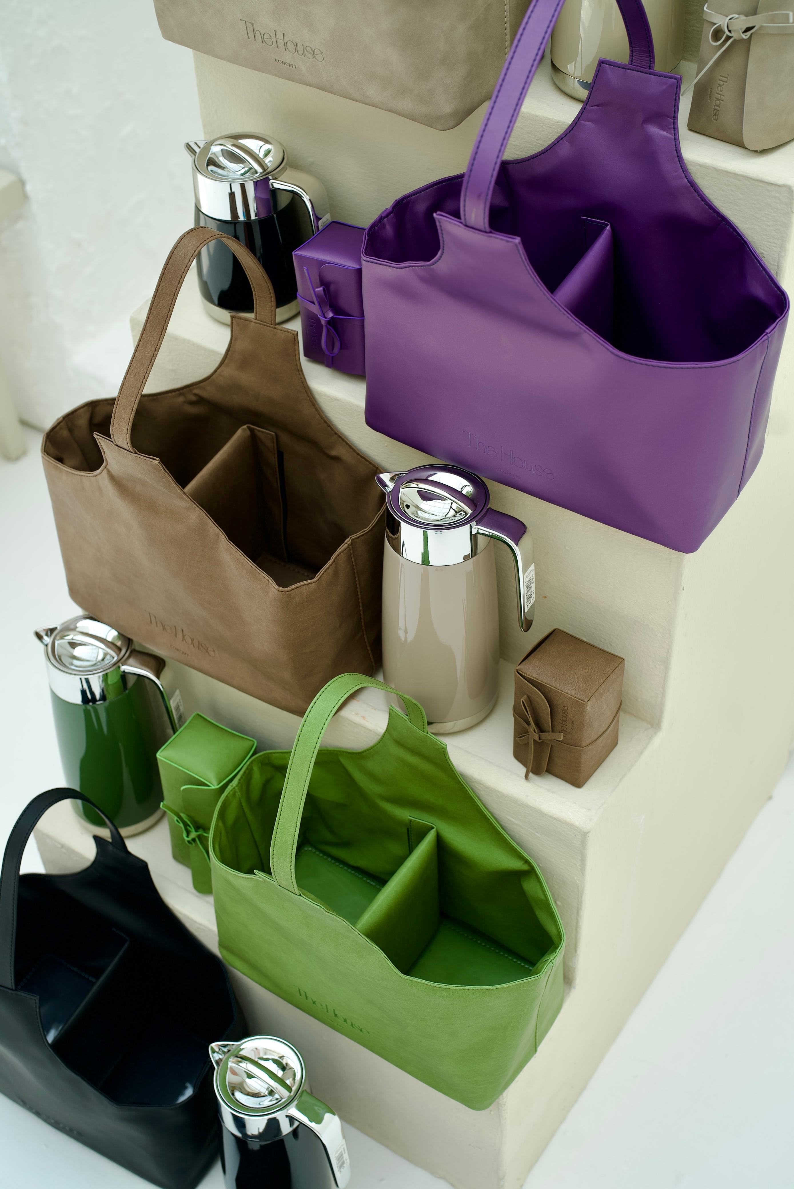 Large Leather Dallah Tote Bag - 2 Dallah set